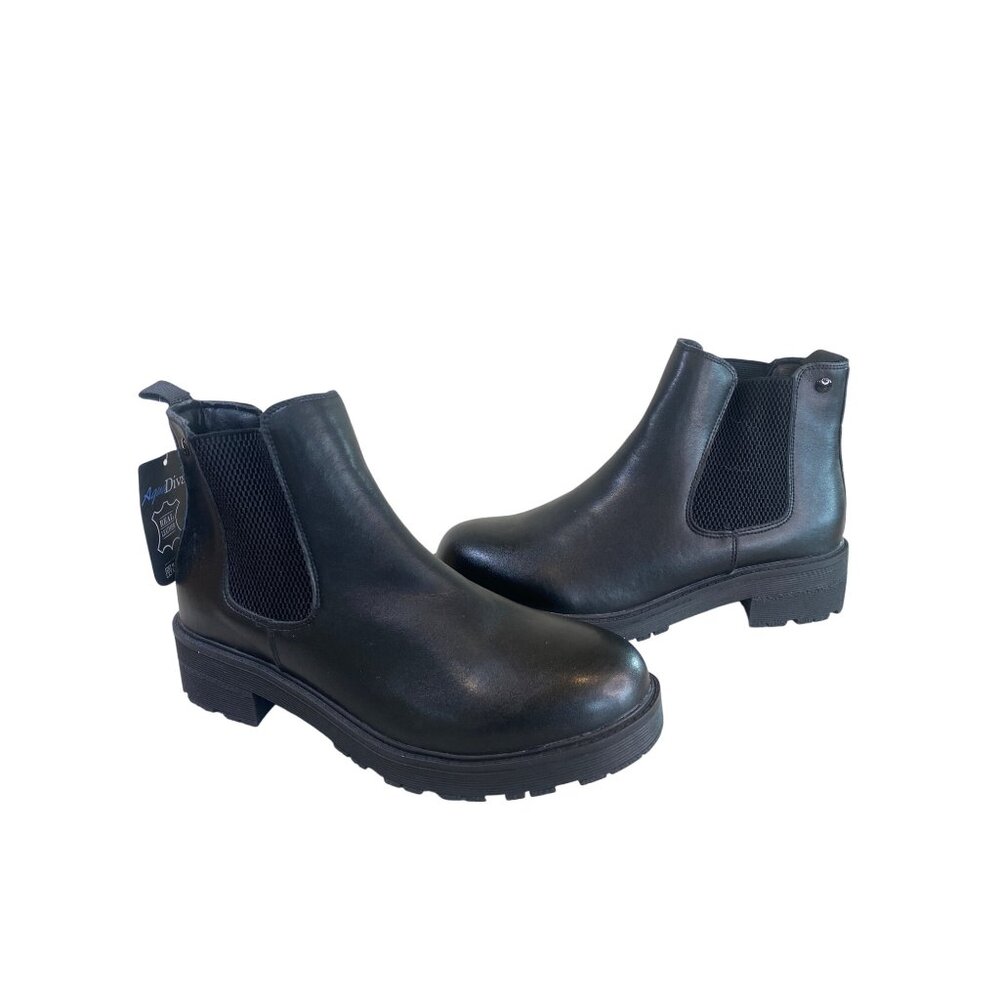 NWT AQUA DIVA 10 Savannah Chelsea Waterproof Ankle Boot Leather Insulated Black - Picture 2 of 16